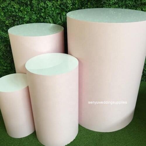 Wholesale Large Metal Round Cylinder Plinth white Metal display plinth for Exhibitions Events Weddings senyu1836