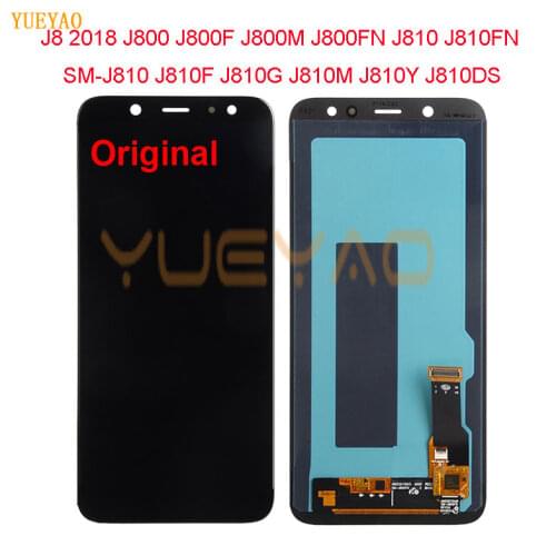 Original J8 J800 LCD Screen For Samsung Galaxy J8 2018 J810F Touch Screen Digitizer LCD Display For Samsung J810 J810F/DS LCD