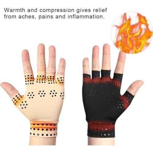 1Pair Arthritis Joints Braces Gloves Anti-edema Magnetic Gloves Rheumatoid Hand Pain Relief Health Compression Therapy Gloves