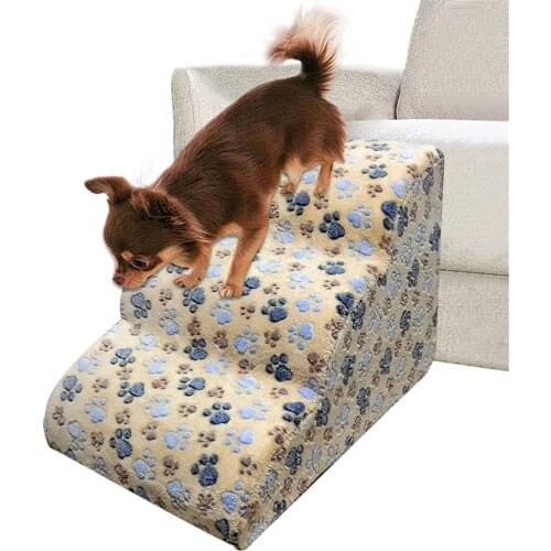 Pet Stairs Step Anti-slip 3 Layers Slope Dog Stairs Ladder Dog House Pet Ramp Sofa Bed Ladder For Small Dogs Cats Pet Supplies