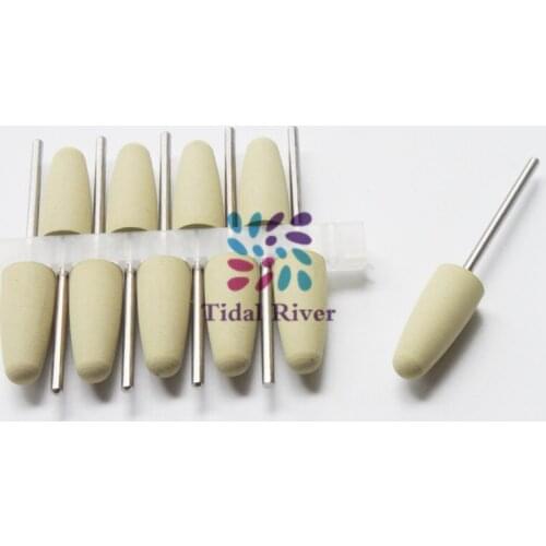 50Pcs Dental Lab SILICONE Rubber Polishers Diamond Polishing Burs Yellow 2.35mm