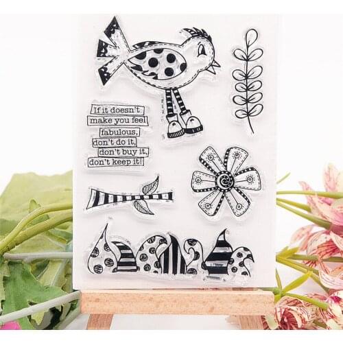 7.5x10.5cm fairy tale bird Transparent Seal Clear Stamps Cutting Dies Roller Stamps DIY Scrapbook Album / Card Production Easter