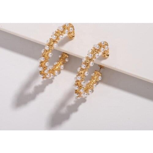 Earrings For Women 2021 Fashion Simplicity Circle Pearl Earrings Women Jewelry Trend Personality Vintage Jewelry-Accessories