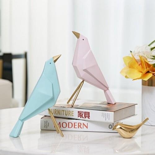 NORDIC ALLOY RESIN ORIGAMI BIRD ORNAMENTS CRAFTS HOME TV CABINET STUDY OFFICE DECORATION NEW HOUSE WEDDING HONEYMOON COUPLE GIFT