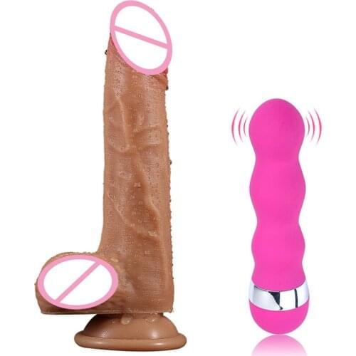 Strap on Dildo for Woman Mini AV Vibrator Realistic Dildo with Suction Cup Penis Erotic G Spot Anal Massage Lesbian Masturbator