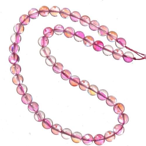 Light Pink 6/8/10mm Colour Powder Crystal Beads For Handmade Bracelets 16inch Loose Beads H759