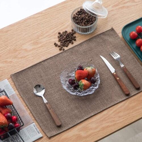 Heat Stain Resistant Washable Placemats,Home Kitchen Dining Table Ornament Mats,30X45CM Reusable Flax Type Cloth Thicken Napkins