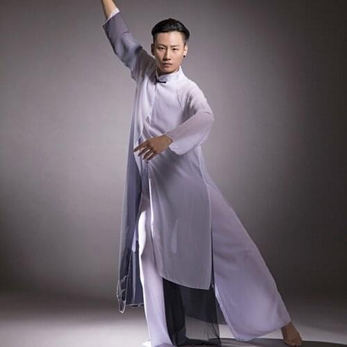 Traditional Chinese Costumes Men Ethnic Chinese Folk Dance Costume Ancient Chinese National Cheongsam Han Chinese Clothing 11225