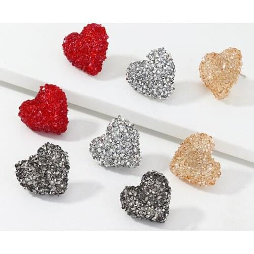 Vintage Bohemia Big Red Heart Earrings For Women 2019 Fashion Girl Large Sweet Heart Statement Earrings Party Jewelry