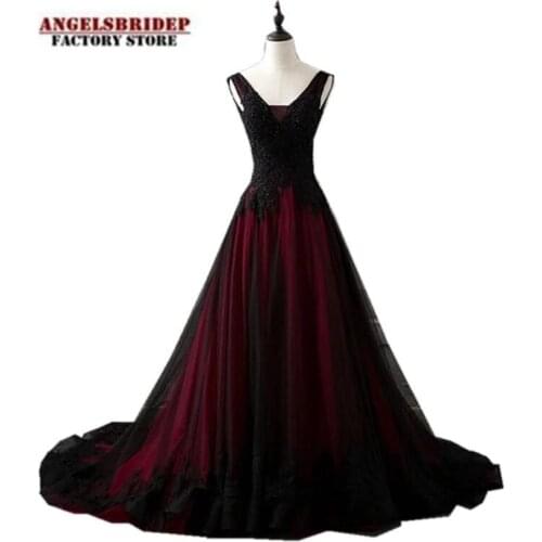 Vintage V-Neck Tulle Ball Gown Wedding Dresses Vestido De Noiva Black Appliques Beading Court Train Boho Formal Bridal Gowns