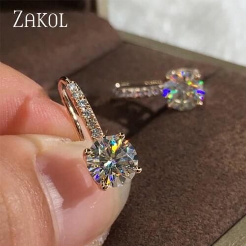 ZAKOL Dazzling Crystal Zircon Women Drop Earring Wedding Engagement Party Versatile Gorgeous Earring Classic Jewelry Best Gift
