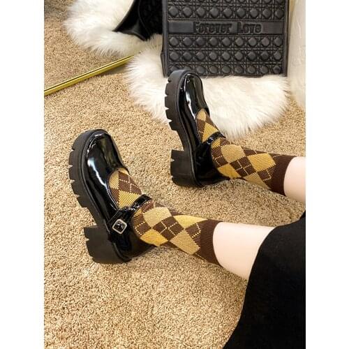 2021 Pumps for women new summer Waterproof Platform Mary Jane shoes thick heel high heels leather Dress shoes female size 40