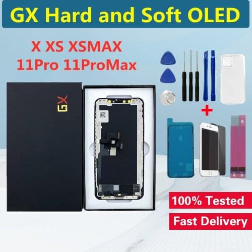GX Hard Soft OLED For iPhone X XS XS MAX LCD Display With 3D Touch Digitizer For iPhone 11 Pro 11 Pro Max LCD Screen Replacement