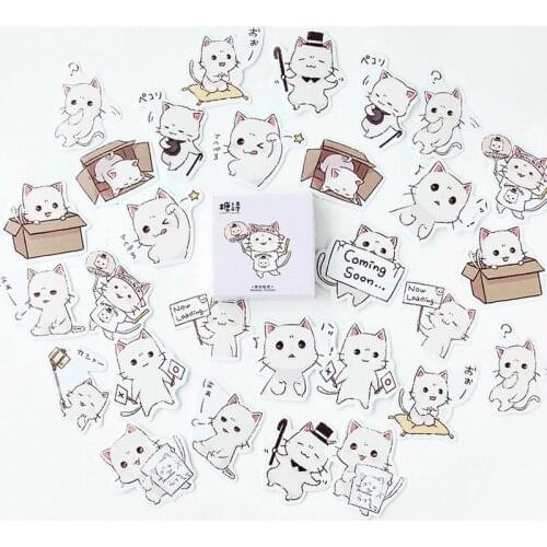 1box Cute Cat Stickers Scrapbooking Kawaii School Stationery Diary Decoration Diy Planner Album