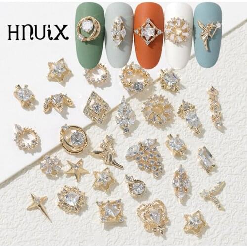 1pieces 3D metal Zircon Nail art jewelry japanese nail decorations top quality zircon crystal manicure zircon diamond charms