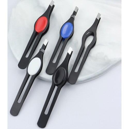 1PCS Eyebrow Hair Tweezers Professional Eyebrow Hair Removal Tweezer Flat Tip Tool Stainless Steel Convenient Small No Rust