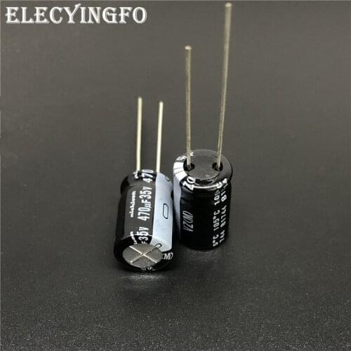 10Pcs/100pcs 470uF 35V NICHICON VZ Series 10x16mm Wide Temperature Range 35V470uF Aluminum Electrolytic Capacitor
