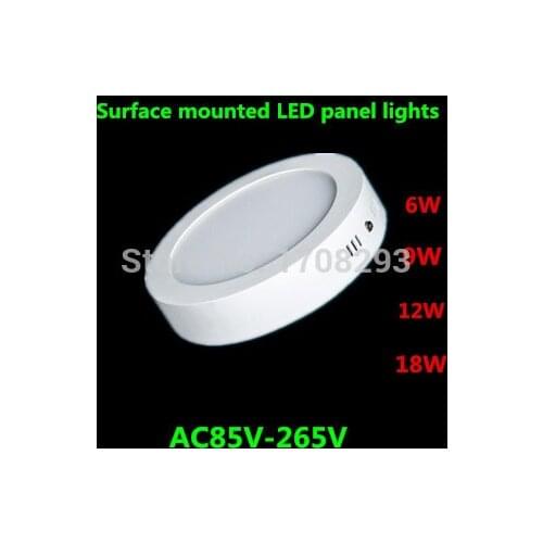 10PCS Dimmable Round LED Surface mounted Panel Lights Absorb dome light 12W,SMD2835LED AC85-265V CE ROHS