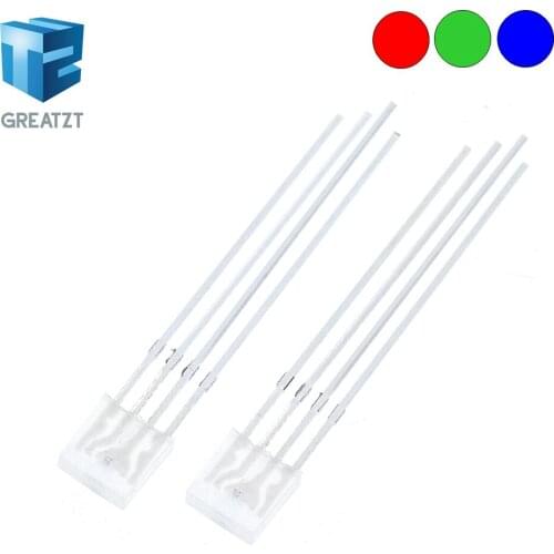 100pcs Rectangular LEDs 255 Diod RGB LED Diffused Cathode / Anode Square 2*5*5mm Red Green Blue Light Emitting Diodes DIY Diodo