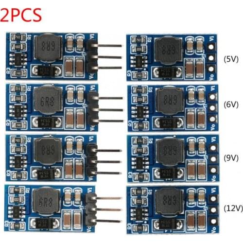 2Pcs DC-DC Step-up Module Boost Converter for LED Motor 7W 2.6-5.5 to 5V/6V/9V/12V ND0412SA