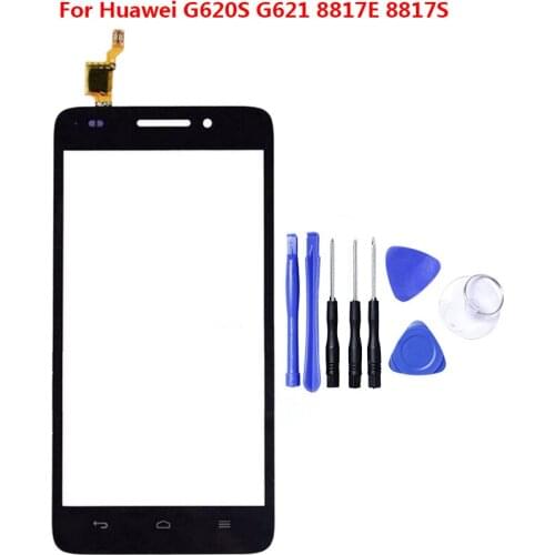 5.0'' Touch Screen Sensor For Huawei Ascend G620s Cellphone Touch Screen Digitizer Front Glass Panel Lens With Tools