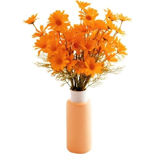 6Pcs Daisy Artificial Flowers Long Branch Bouquet For Home Wedding Garden Decoration DIY Bridal Silk Fake Flower Accessories