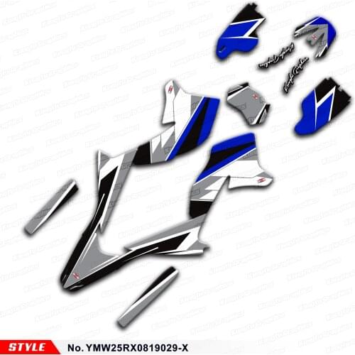 Aftermarket Vinyl Decals Motorcycle Graphics for WR250X WR250R 2008 2009 2010 2011 2012 to 2020, Style No. YMW25RX0819029-X