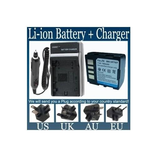 Battery+Charger for JVC GR-D250, R-D270, GR-D271, GR-D275, GR-D290, GR-D295, GR-D347, GR-D350, GR-D370, GR-D372 MiniDV Camcorder