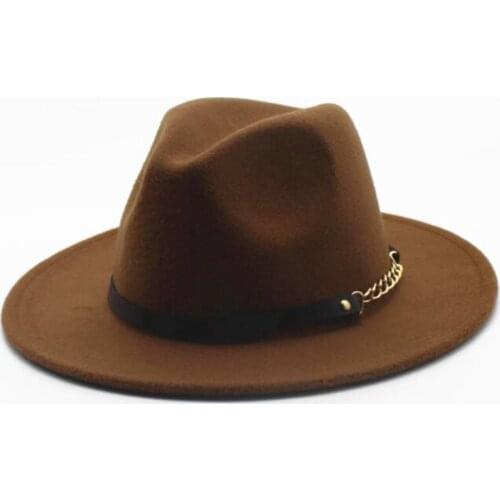 Seioum Brand Jazz Hat Unisex Wool Wide Brim Fedoras Hats Women Vintage Wide Brim Floppy Chapeau Femme Panama Hat