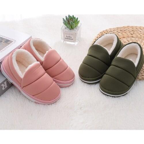 Children girls slippers winter/autumn baby boys cotton shoes non-slip warm home slippers kids indoor plush soft shoes