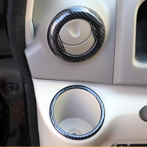 For Nissan e-NV200 2014 ABS Carbon Fiber Air Conditioning Outlet Sequins Front Water Cup Holder Car Internal Styling Accessories