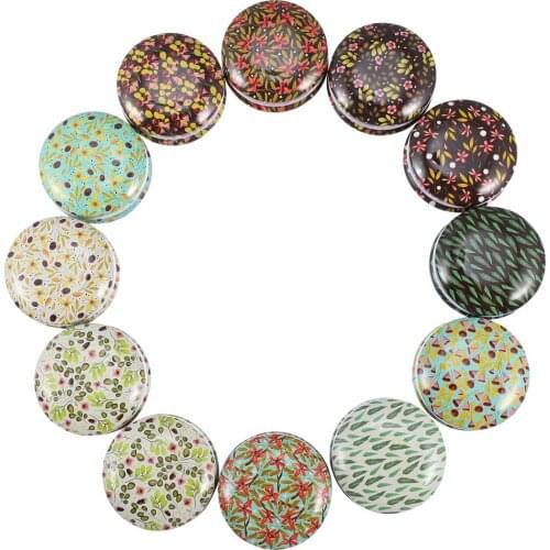 12Pcs Retro Style DIY Candle Tins Round Jar Container for Jewelry Bead Art Craft