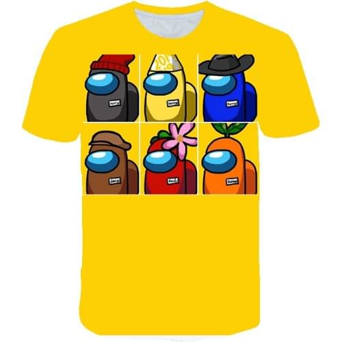 Summer Short Sleeve Tops 4-16T Children T-Shirt Funny Game Impostor Graphic Kid Tops 3D Cartoon Shirts Cool Boys Tee