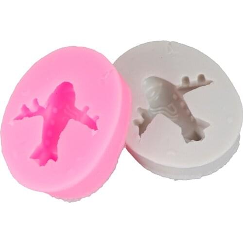 Mini Airplane Shape Silicone Cake Mold, Paste Chocolate Bakeware Mould Embossing Die Fondant Aircraft Cake Decoration Tool