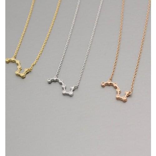 Fashion hot sale unique Gold and Silver and Rose Gold Romantic Dipper Pendant Necklace for women gift