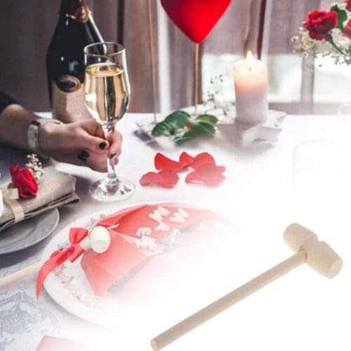 Heart-shaped Hammer Natural Wooden Hammer Chocolate Crushing Mallet Anti Peeling Balls Pounder Valentine Birthday Party Supplies