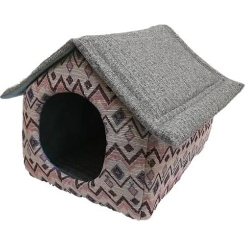 Muud Fashion Washable Roofed Cat House (40x40) Portable Multicolour