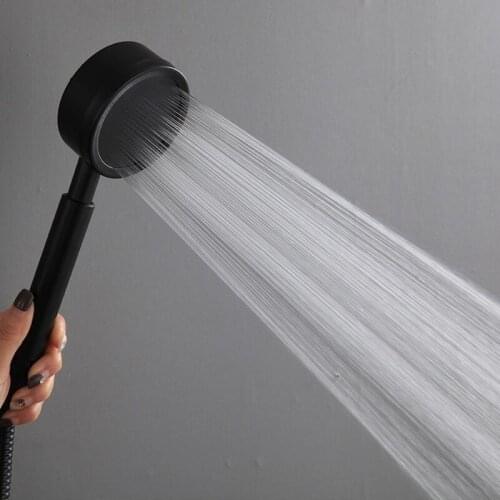 Stainless Steel Shower Nozzle Water-saving Pressurized Household Shower Rain Head Black Pressurized Shower Head Bathroom Decor