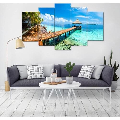 Canvas printing mural picture ocean beach natural wind landscape poster living room background decoration decoration frameless