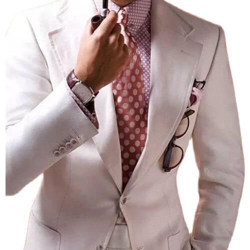 The latest large lapel tailored suit 2 piece jacket trousers ball gown suit groom dress men suit slim fit wedding high quality