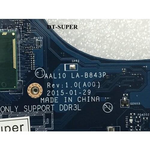 FAST SHIPPING STOCK AAL10 LA-B843P MAINBOARD FOR Dell INSPIRON 5558 Motherboard CPU I5-5200U GPU 920M/4GB DDR3L PC3L RAM