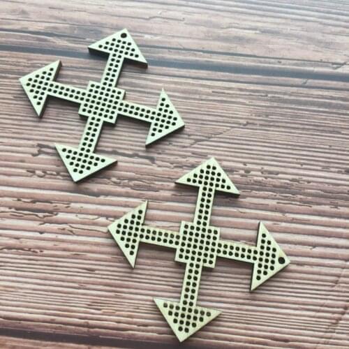 50 pieces DIY wood Cross stitch laser cut wood stitch diy necklace