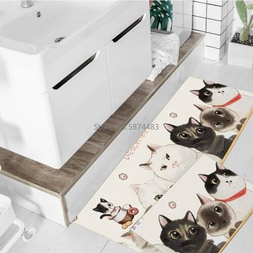Modern Printed Kitchen Mat Entrance Door Mat Bedroom Bed Mat Living Room Corridor Non-slip Bath Mat