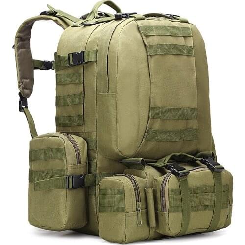 Tactical combination backpack 50L High capacity Camouflage 4 in 1Molle Military Bags Outdoor Army Hiking Climbing sport Rucksack