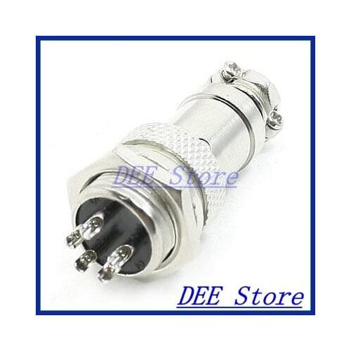 Panel Mount Universal 16mm Screw 5Pin Aviation Connector Plug