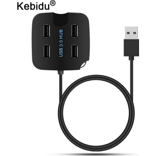 Kebidu USB3.0 HUB 5Gbps Super Speed 4 Ports USB HUB Portable USB 2.0 Charging Splitter For Multi-USB PC Laptop with Phone Holder