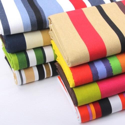 Thickened Striped Canvas Fabric Cotton for Sofa Cover Tablecloth Curtains Pillow Floral Geometry Flower Printed Sewing Brocade