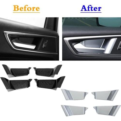 High Quality For Ford EDGE 2015 2016 2017 2018 Styling Cover Protect Detector Stick Trims Car Door Inner Built Handle Bowl 4pcs