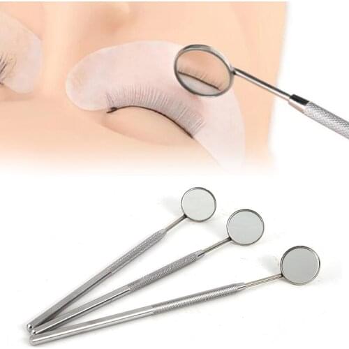 Stainless Steel Inspection Mirror for Eyelash Extension Portable Removable Tool Mirrors Makeup Mirrors Makeup Vanity