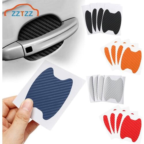 4Pcs/Set Car Door Sticker Carbon Fiber Scratches Resistant Cover Auto Handle Protection Film Exterior Styling Accessories